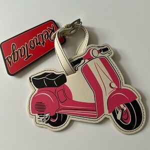Flapjack Retro Pink White Scooter Luggage Travel Tag